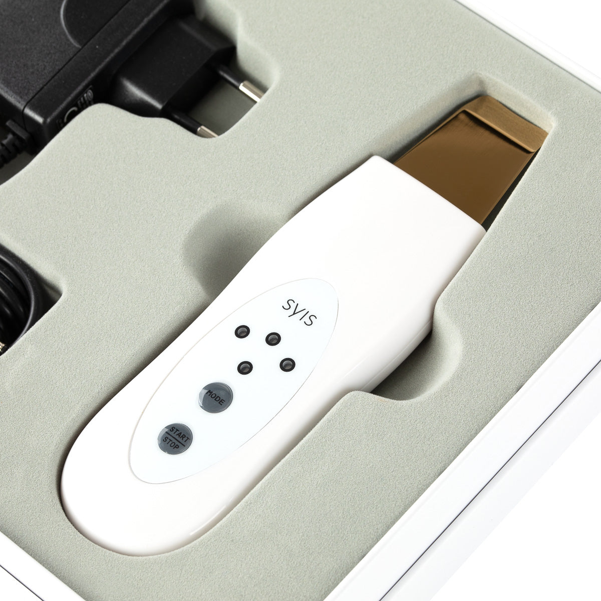 Syis device dermo lift & peel skin scrubber gouden spatel