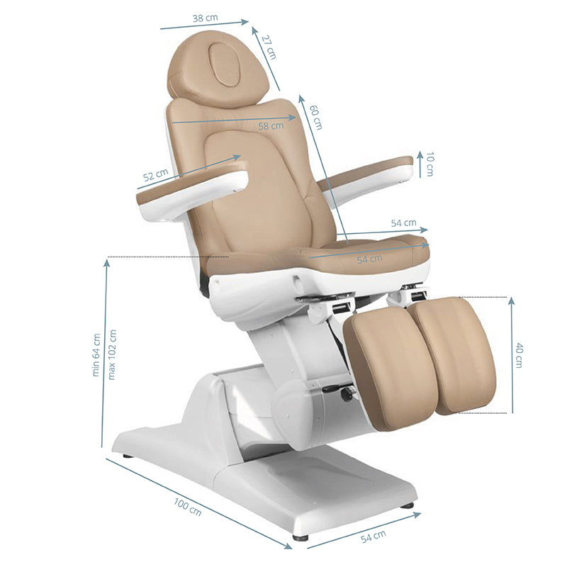 Azzurro elektrische behandelstoel 870s pedi 3 sterk., cappuccino