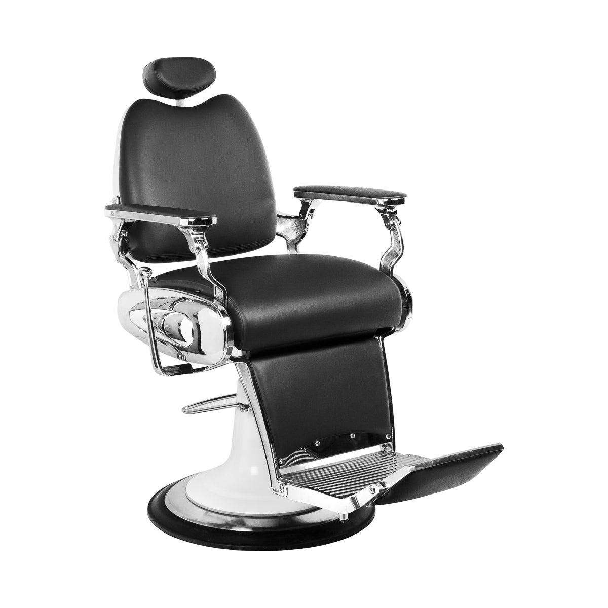 Gabbiano kappersstoel in moto-stijl, zwarte