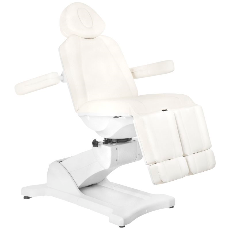 Azzurro elektrische behandelstoel 869as pedi, draaibaar, 5 motoren, wit