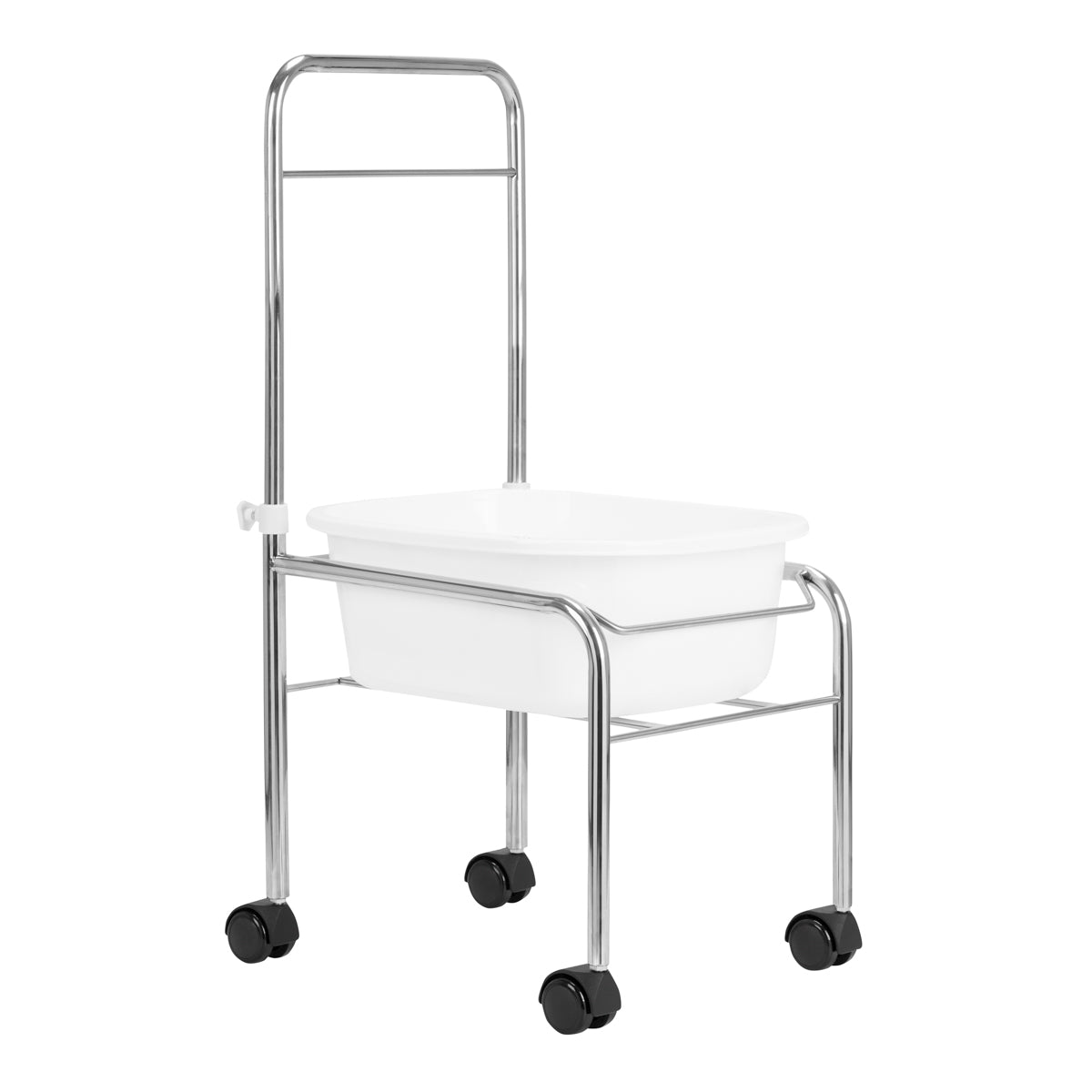 Pedicurebakje op wielen, chroom