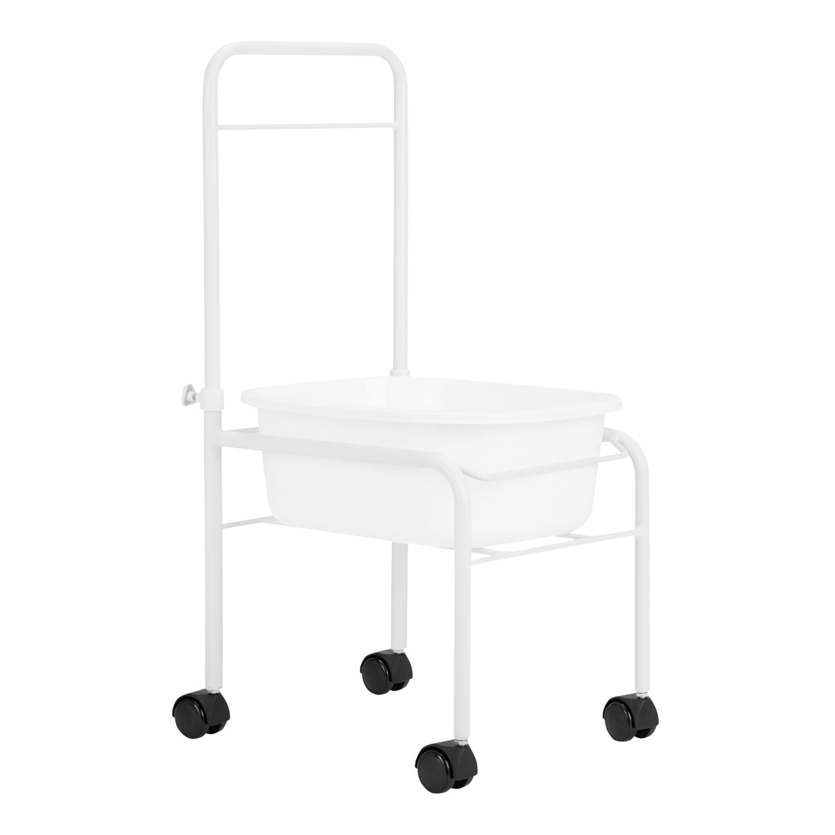 Wit pedicurebadje op wielen