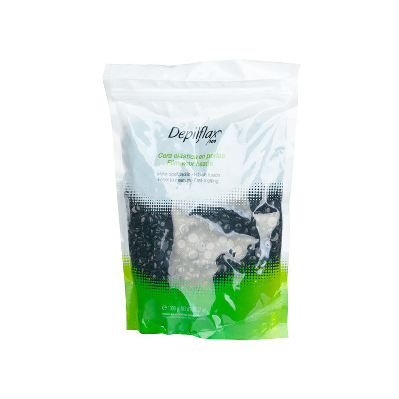 Depilflax 100 flexibele ontharingswas met laag smeltpunt parelzwart zwart 1000g