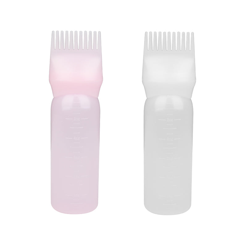 Fles met kam voor het aanbrengen van gemengde kleuren