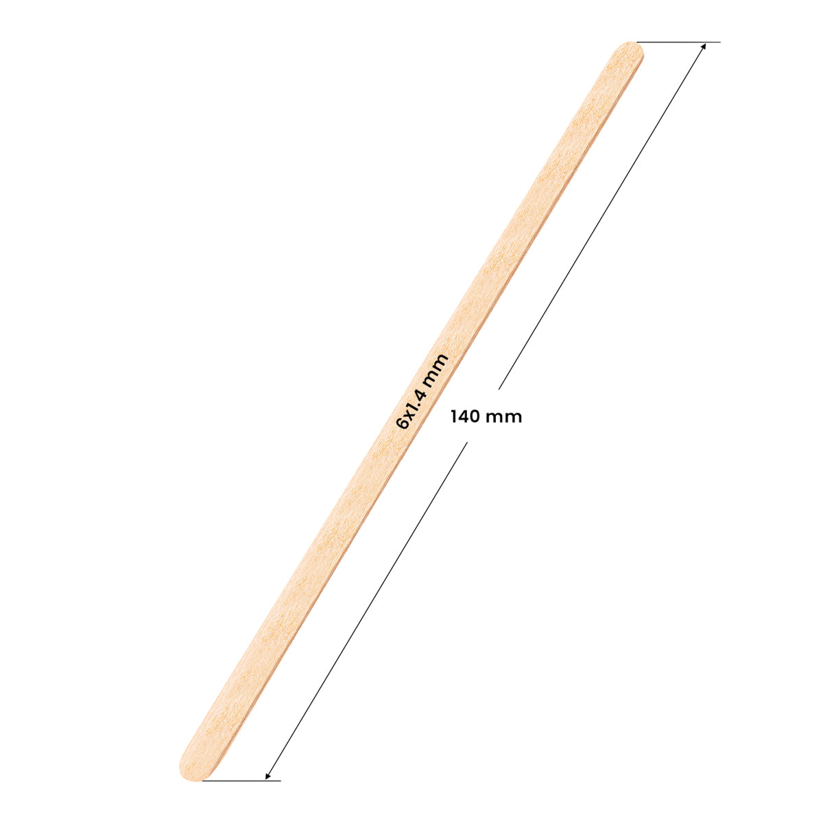 Houten spatel, klein 140x6x1,4mm - 150 stuks