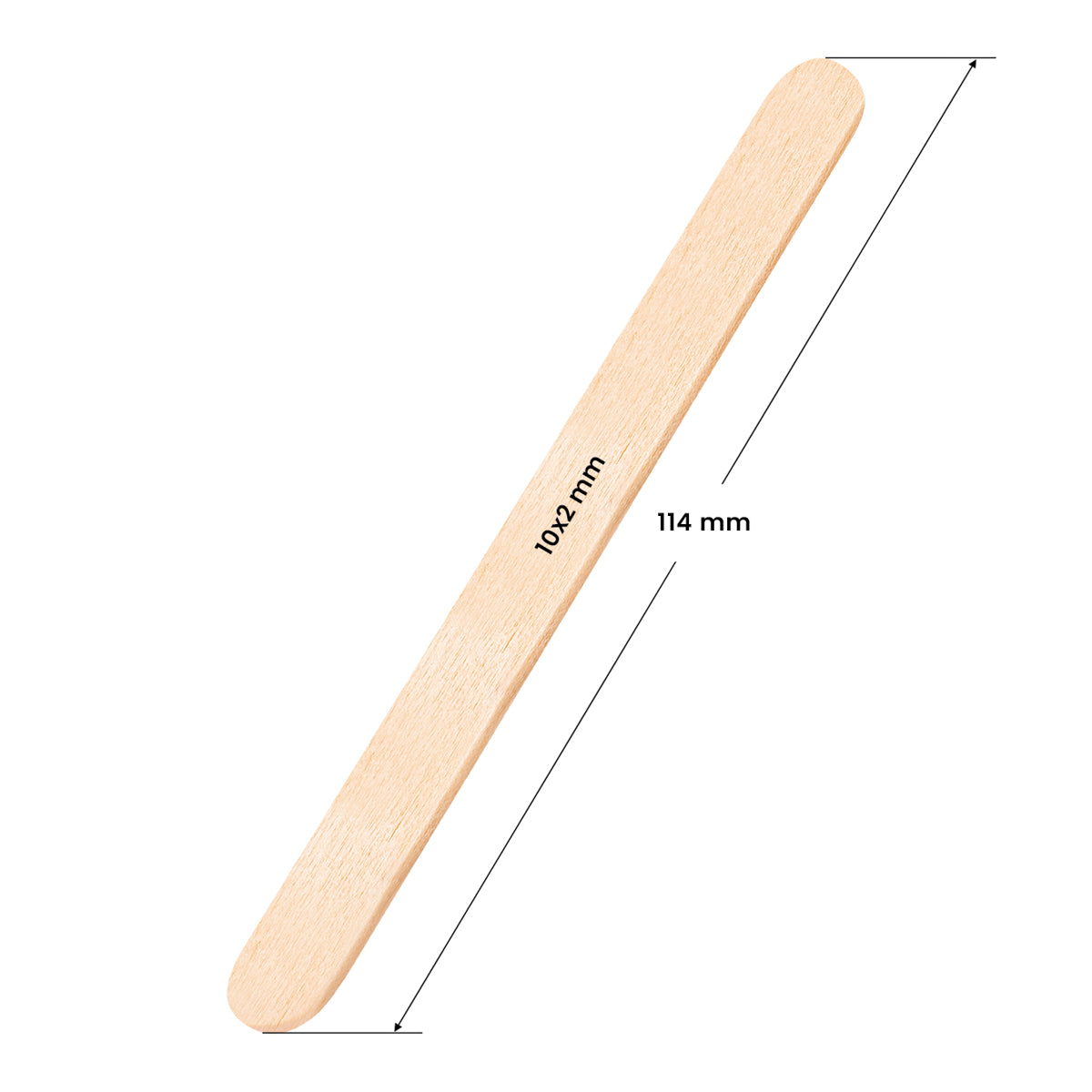 Houten spatel medium 114x10x2mm - 100 stuks