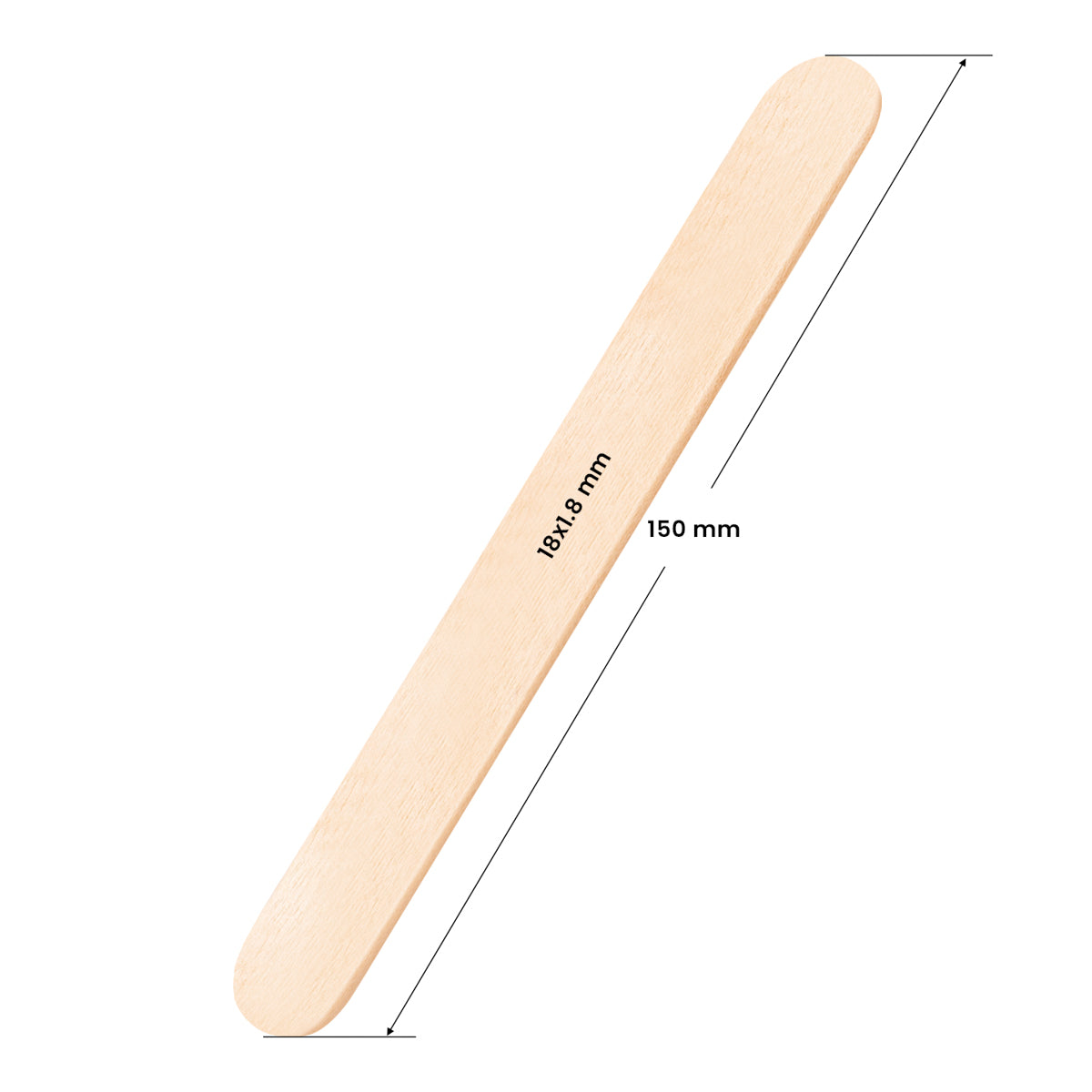Grote houten spatel 150x18x1,8mm - 150 stuks