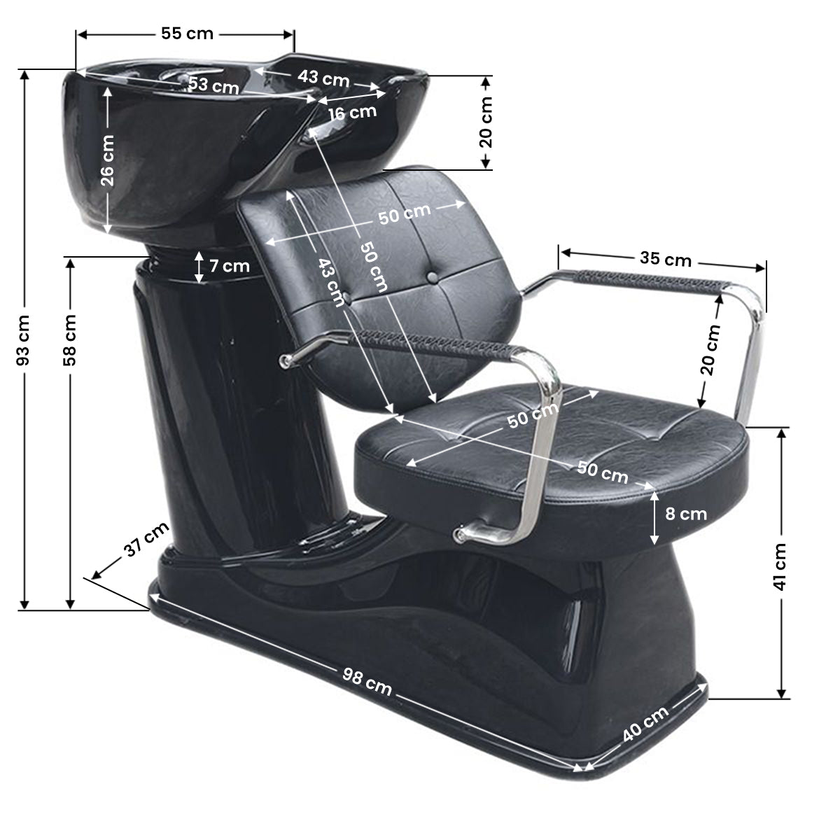 Gabbiano kapperswasunit Vigo, zwart