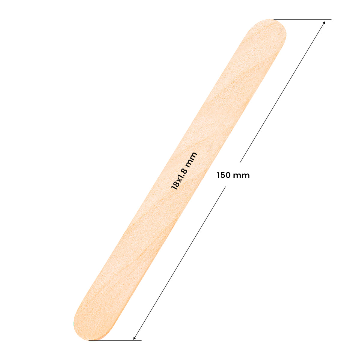 Grote houten spatel 150x18x1,8mm - 50 stuks