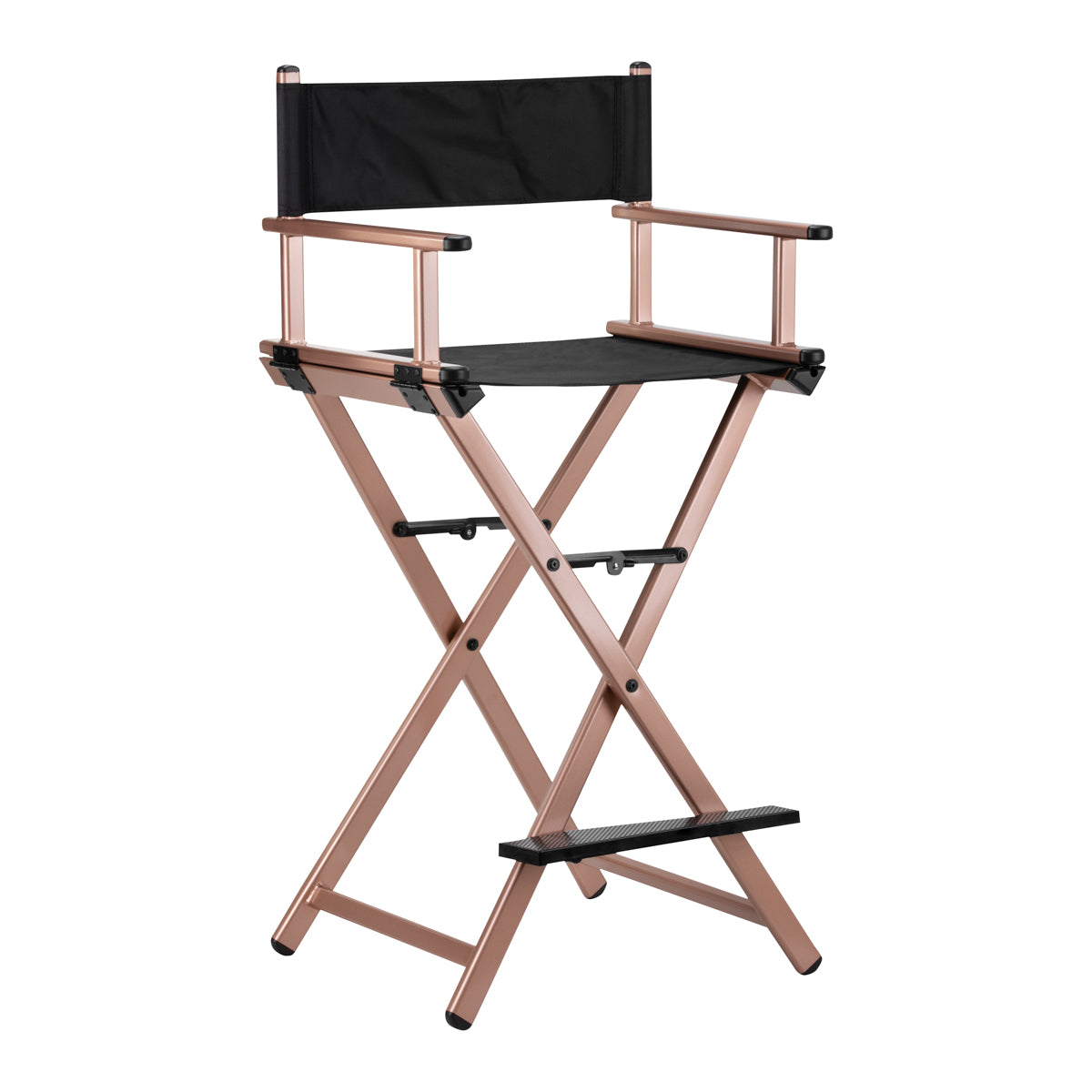 Chaise de maquillage en aluminium or rose
