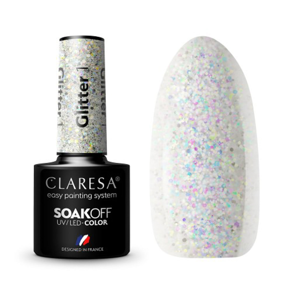 CLARESA Hybride nagellak GLITTER 1 -5g