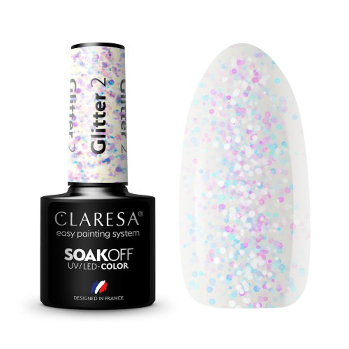 CLARESA Vernis à ongles hybride PAILLETTES 25g