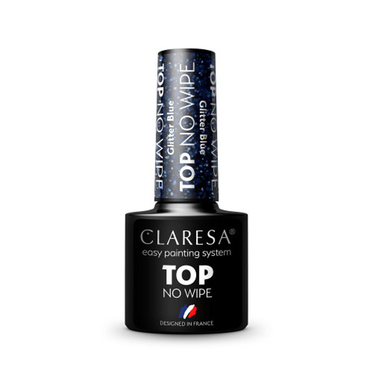 CLARESA TOP Streeploos 5G GLITTER BLAUW