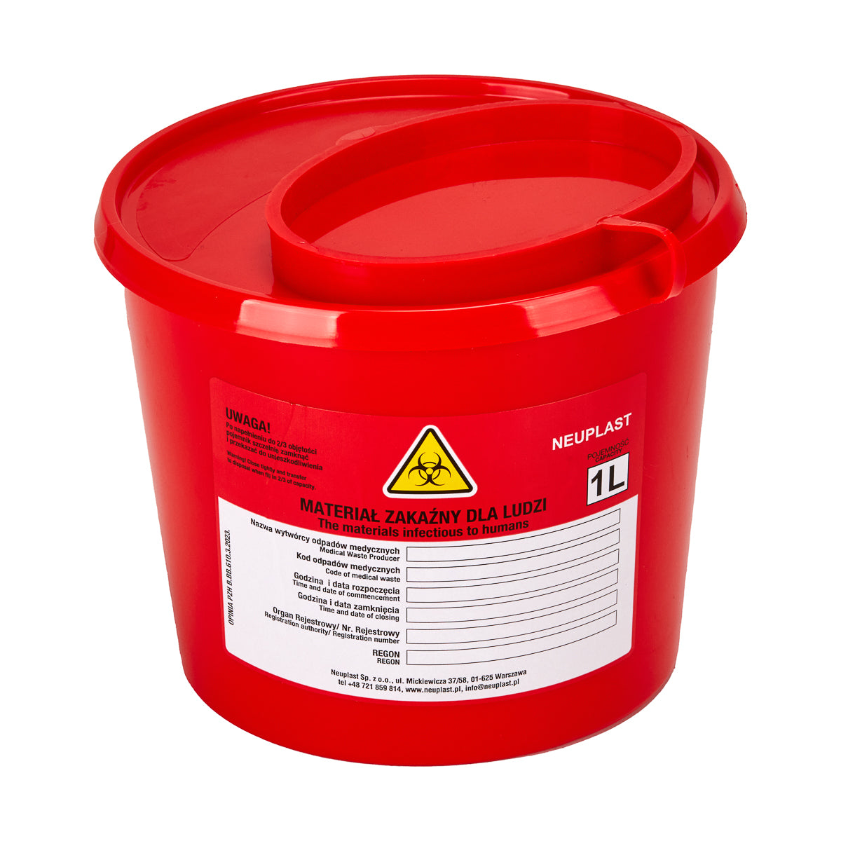 MEDISCHE AFVALCONTAINER ROOD 1 L