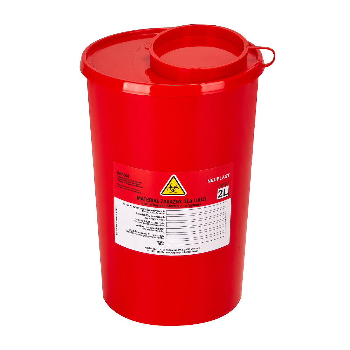MEDISCHE AFVALCONTAINER 2 L ROOD