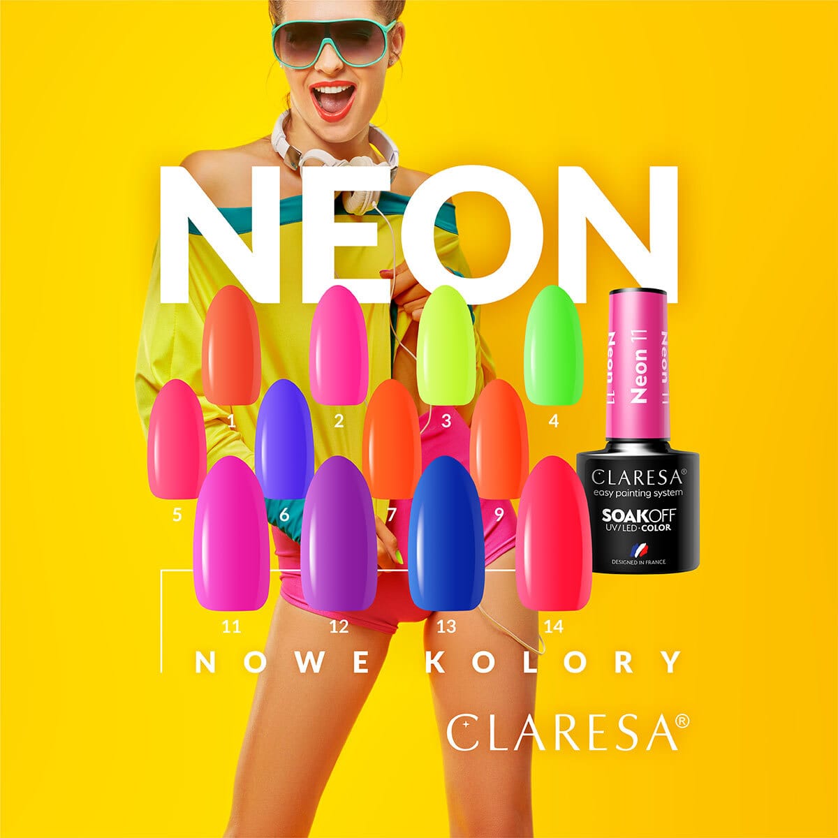 CLARESA Vernis à ongles hybride NEON 13 -5g