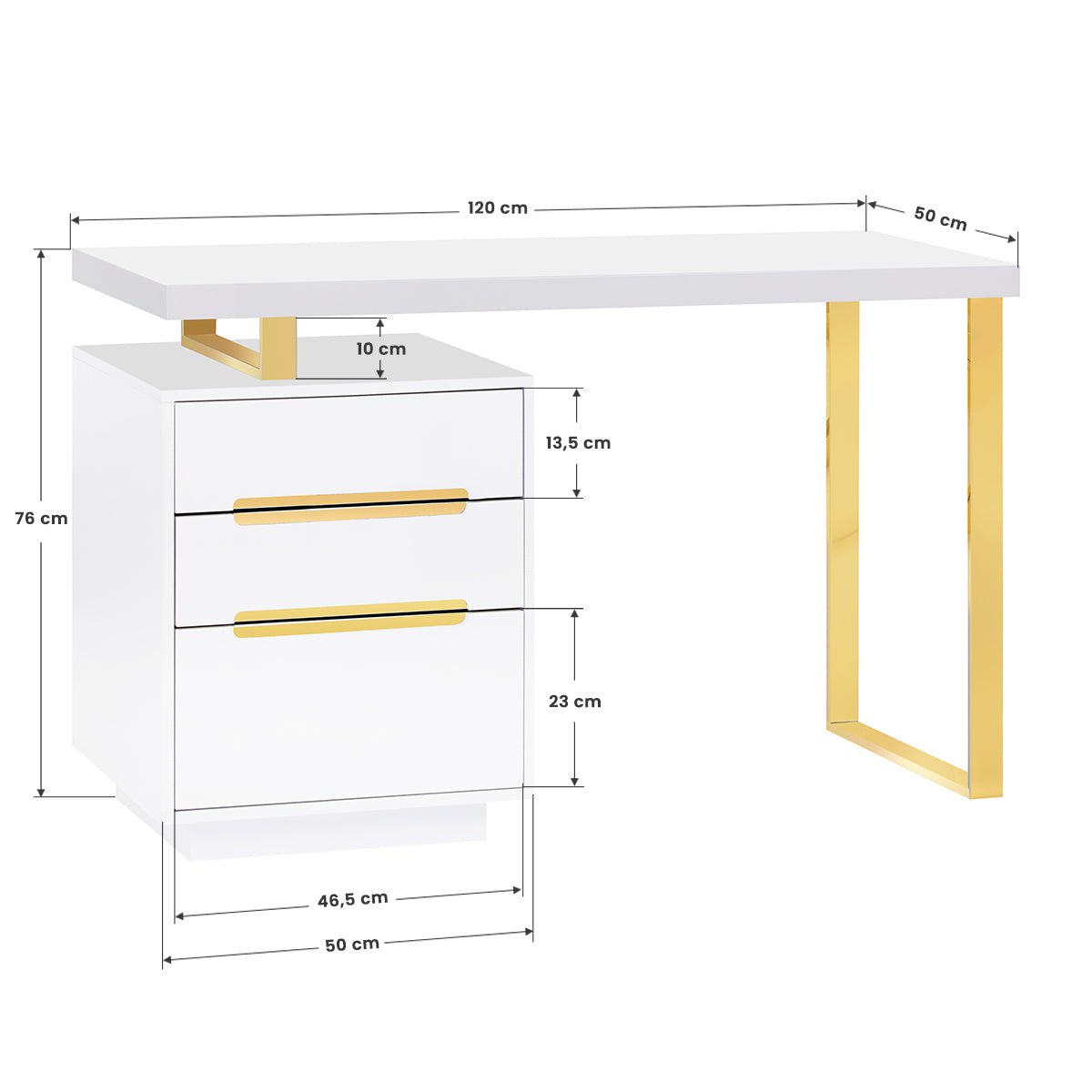 COSMETISCH BUREAU 3311G WITGOUD