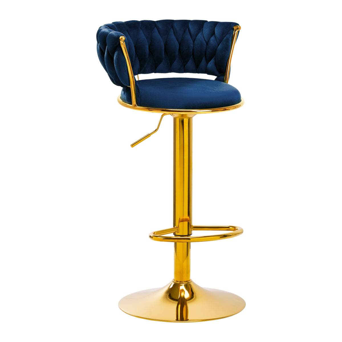 4Rico Bar Stoel QS-B313a marineblauw fluweel