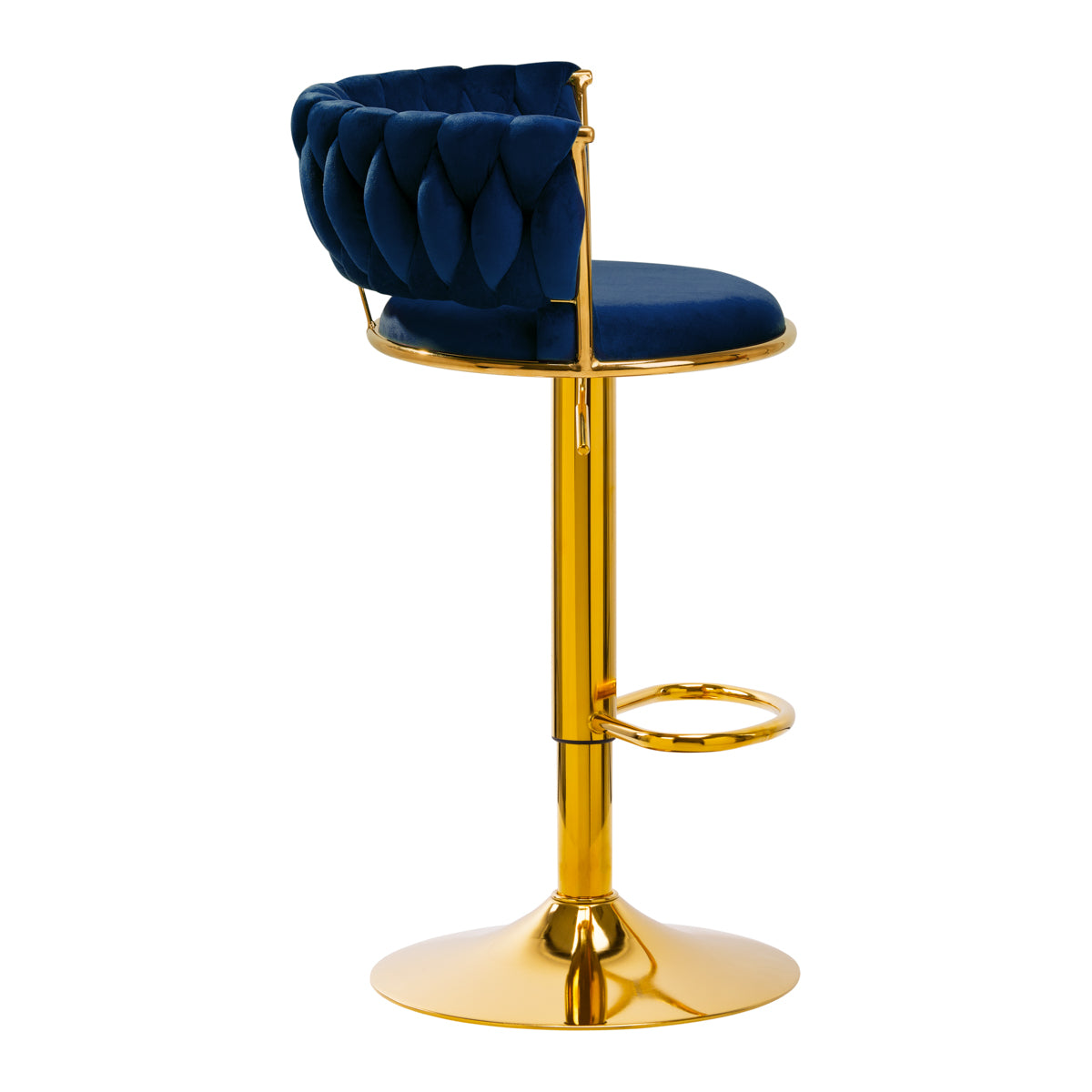 4Rico Bar Stoel QS-B313a marineblauw fluweel