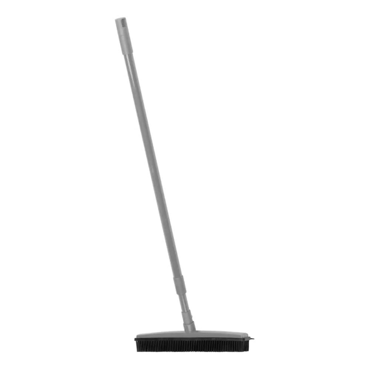 Kappersbezem van rubber met telescopische steel grijs