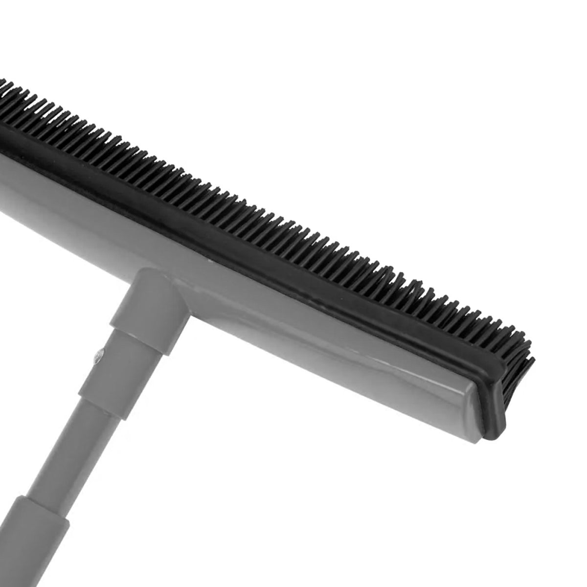 Kappersbezem van rubber met telescopische steel grijs