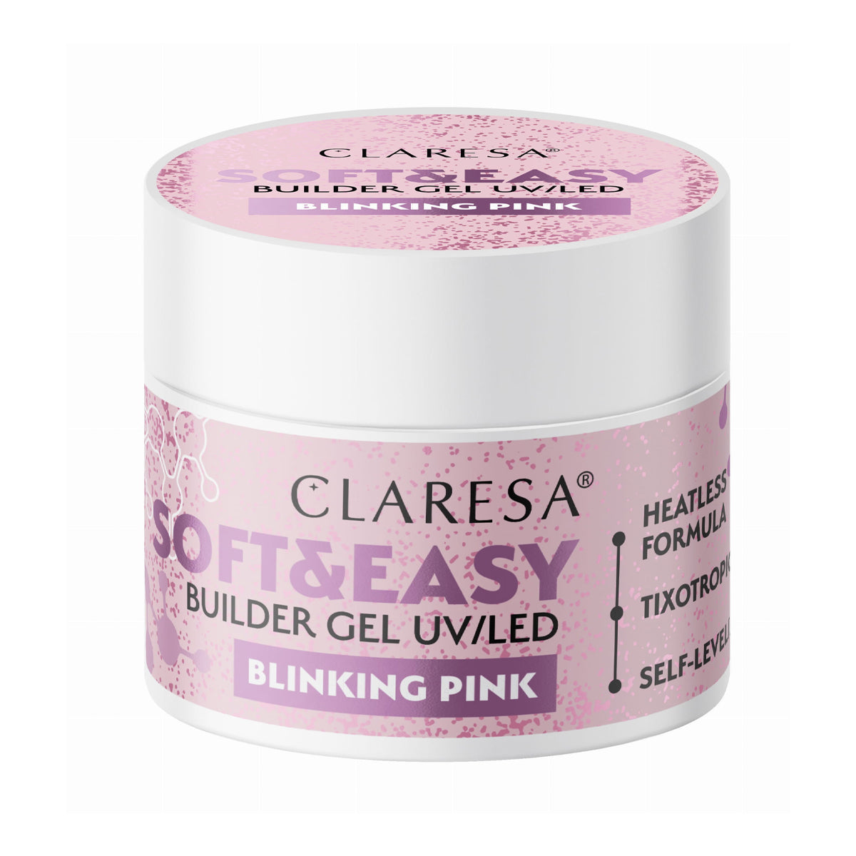 Claresa Soft&Easy bouwgel glimmend roze 45g