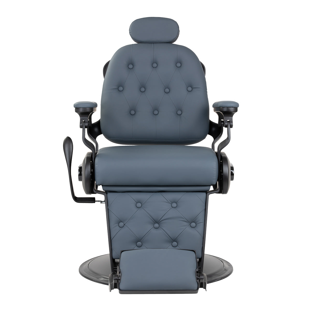 Gabbiano Francesco barber chair in graphite with brushed black frame