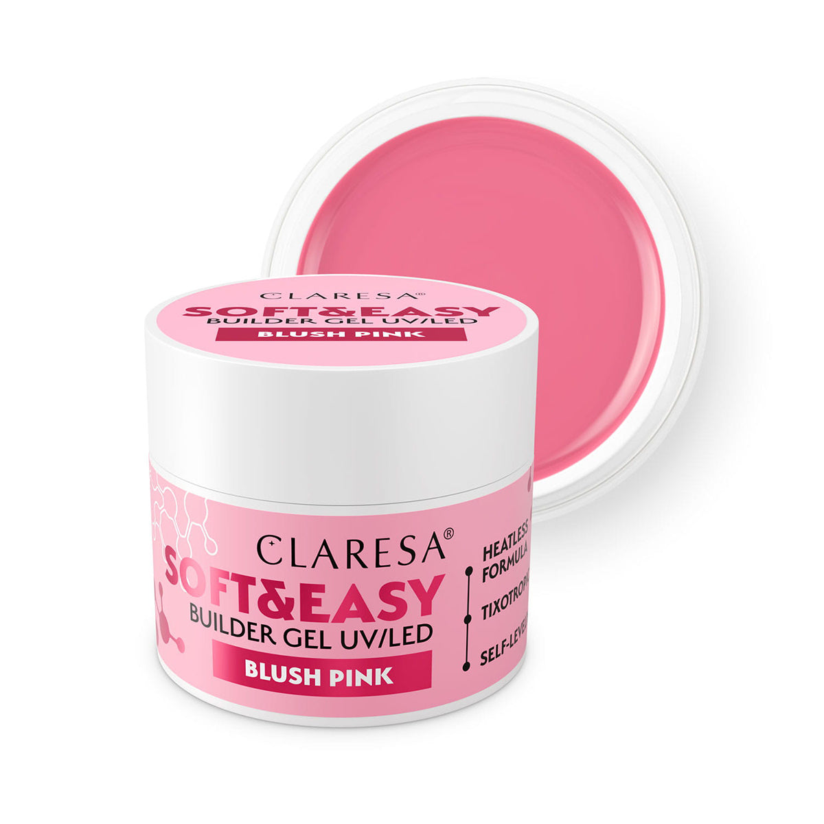 Claresa builder gel Soft&Easy blush roze, 90g