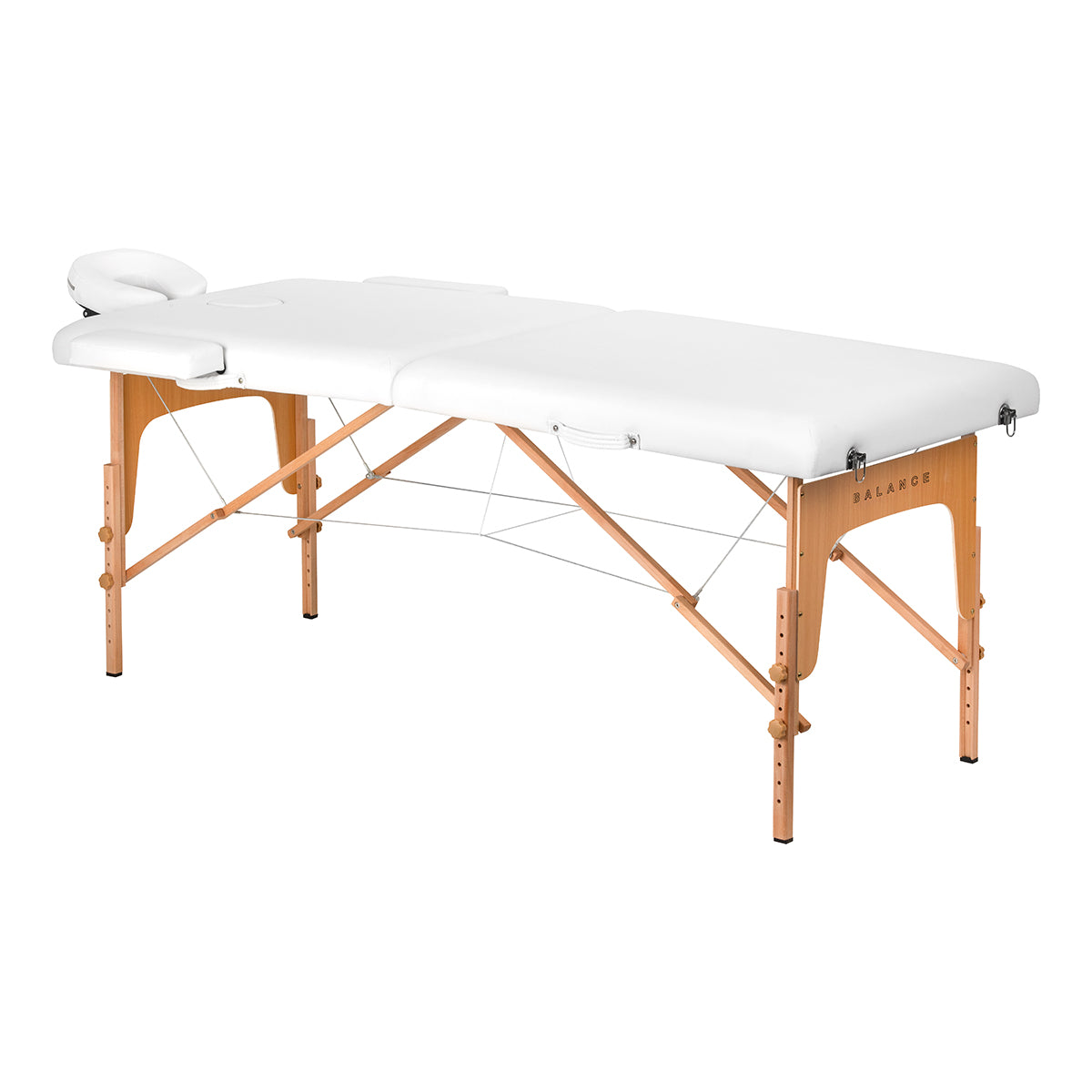BALANCE houten opvouwbare massagetafel 2 segmenten wit