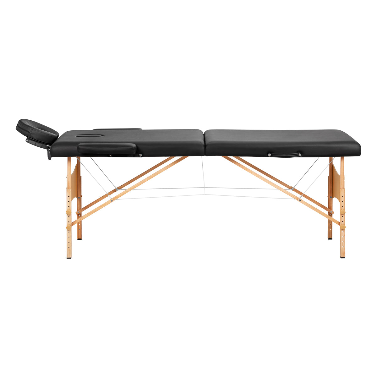 BALANCE wooden opvouwbare massagetafel 2 segment zwart