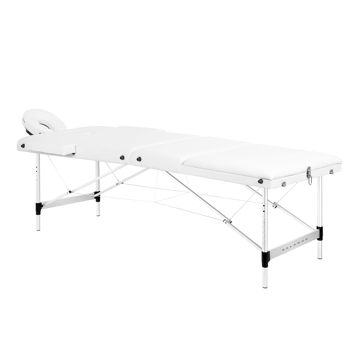 BALANCE aluminium opvouwbare massagetafel 3 segment wit