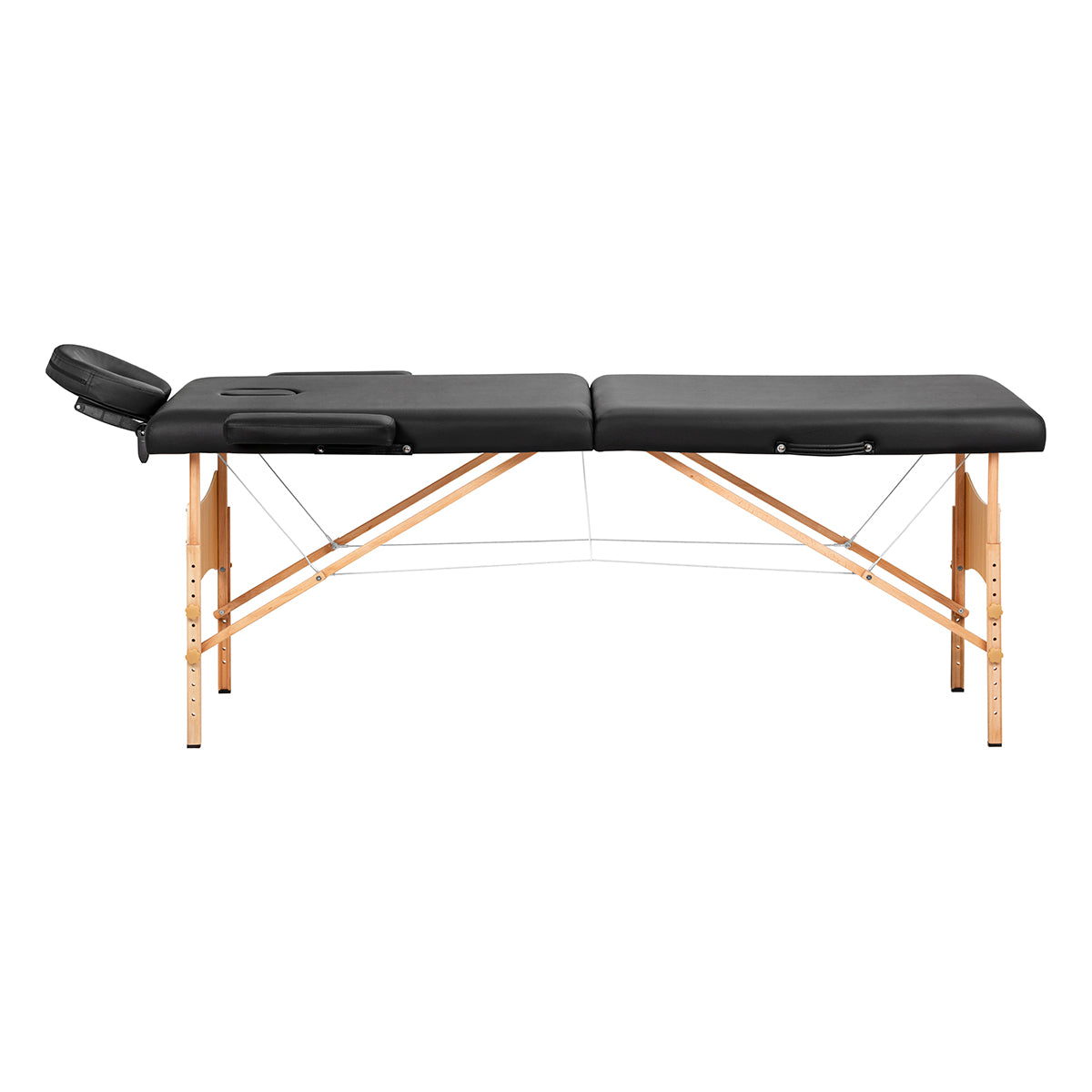 BALANCE wooden opvouwbare massagetafel 2 segment 190x70 zwart