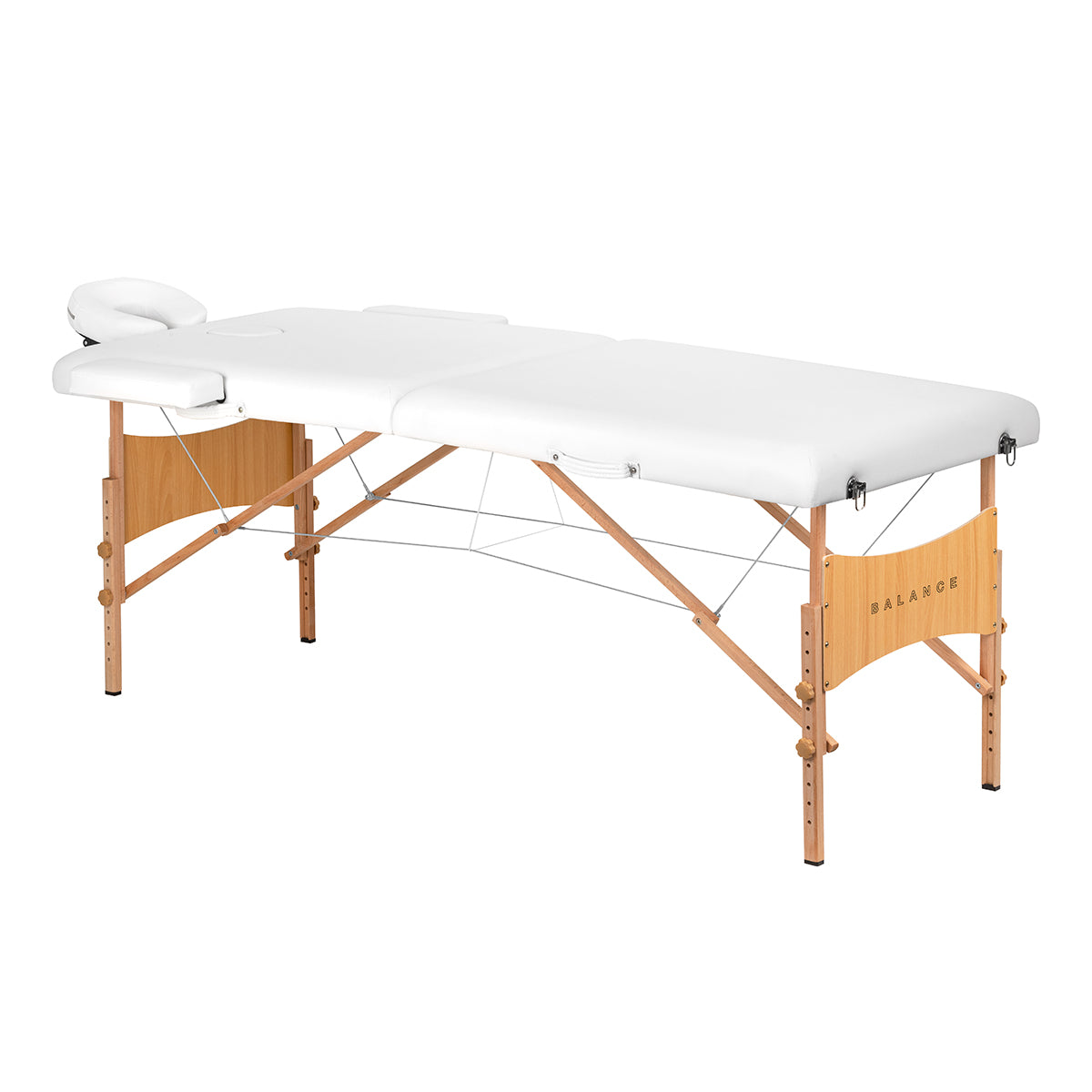BALANCE wooden opvouwbare massagetafel 2 segment 190x70 wit