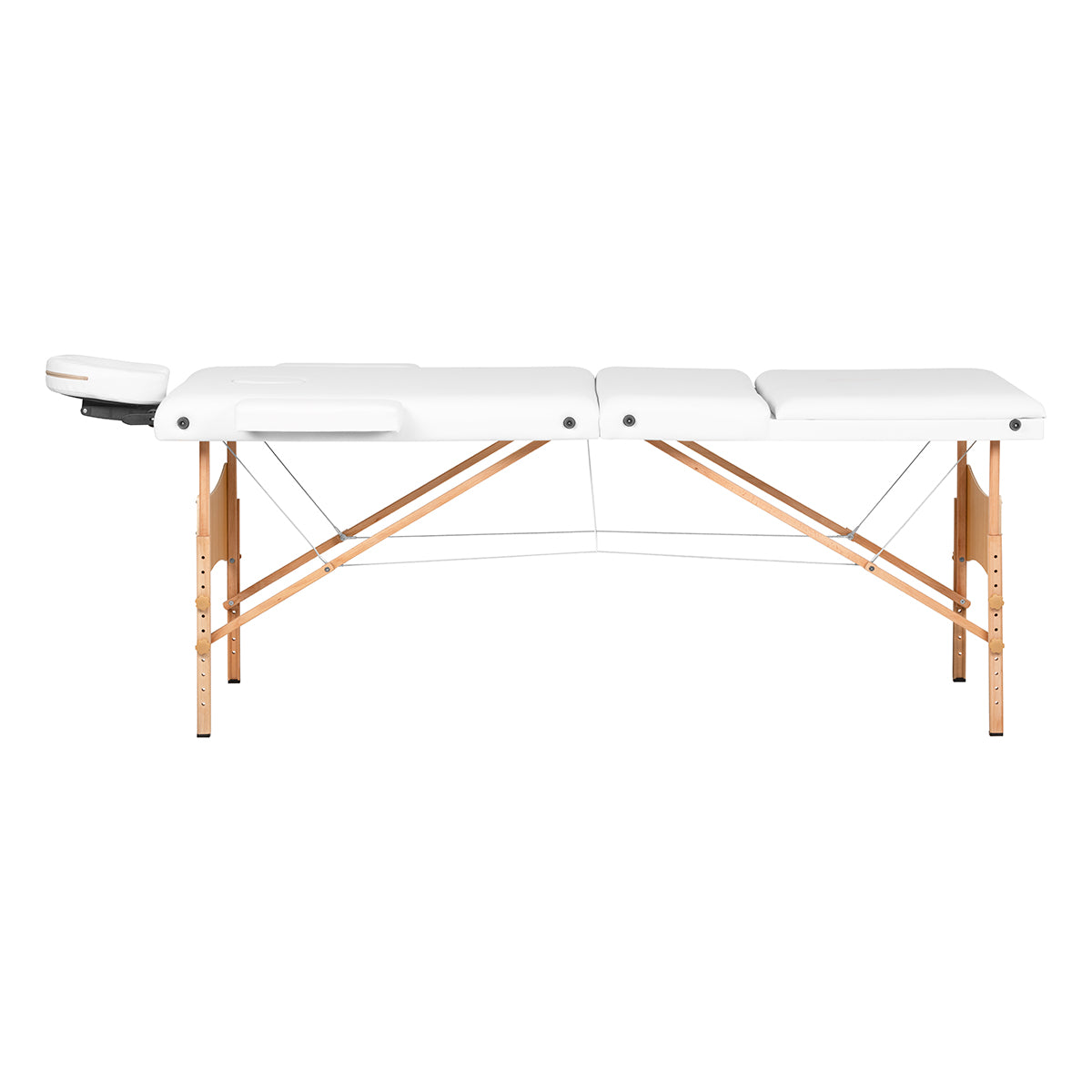 BALANCE wooden opvouwbare massagetafel 3 segment 190x70 wit