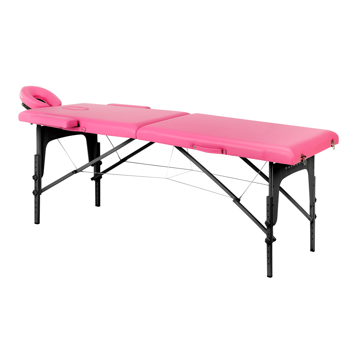 BALANCE wooden opvouwbare massagetafel 2 segment roze and zwart