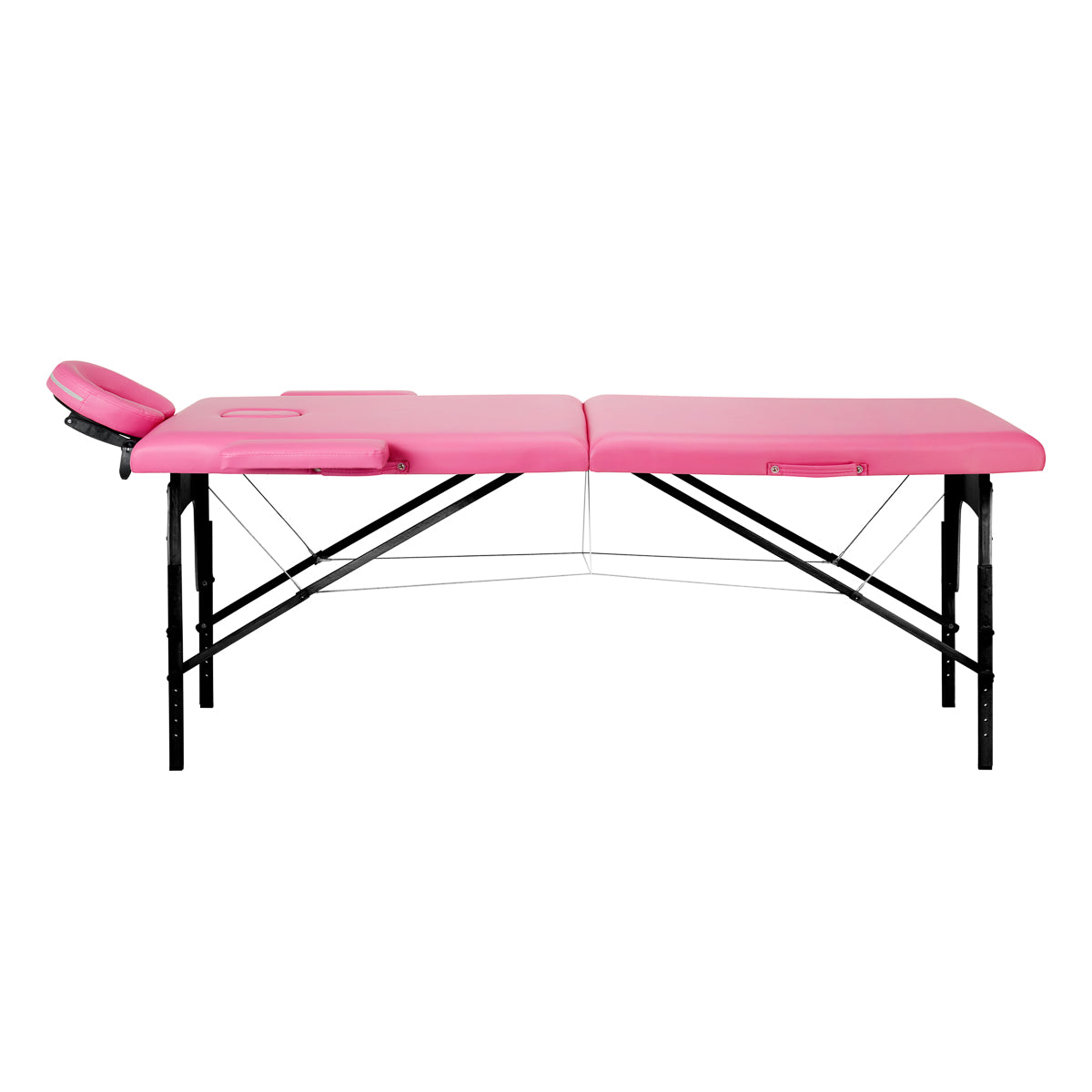 BALANCE wooden opvouwbare massagetafel 2 segment roze and zwart
