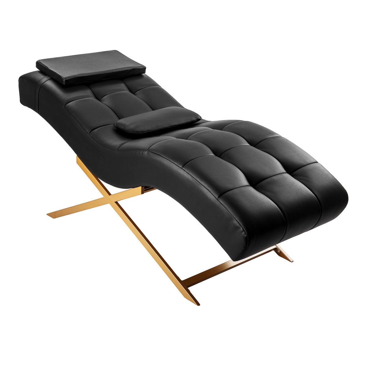 Sillon Alba zwart eyelash treatment stoel with goud base
