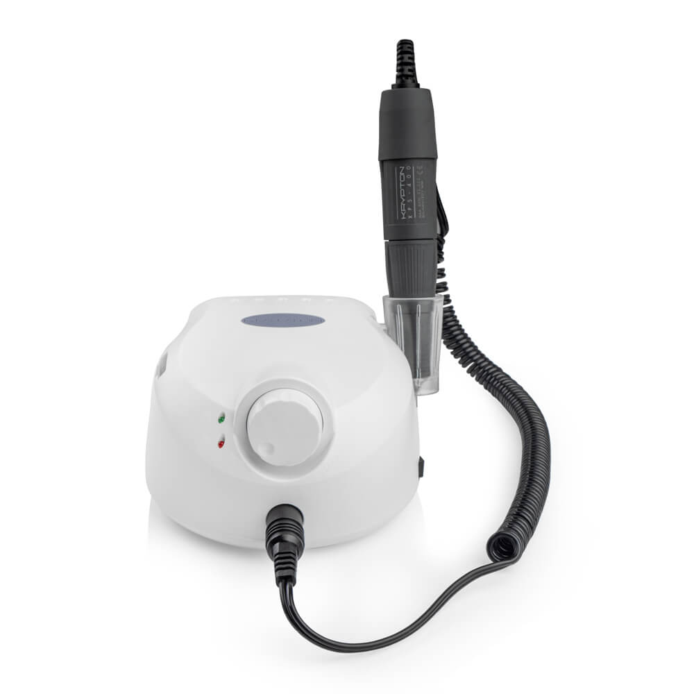 Nagelfreesmachine KRYPTON XPS-400 WHITE/PURPLE at 65 W and 40,000 rpm.