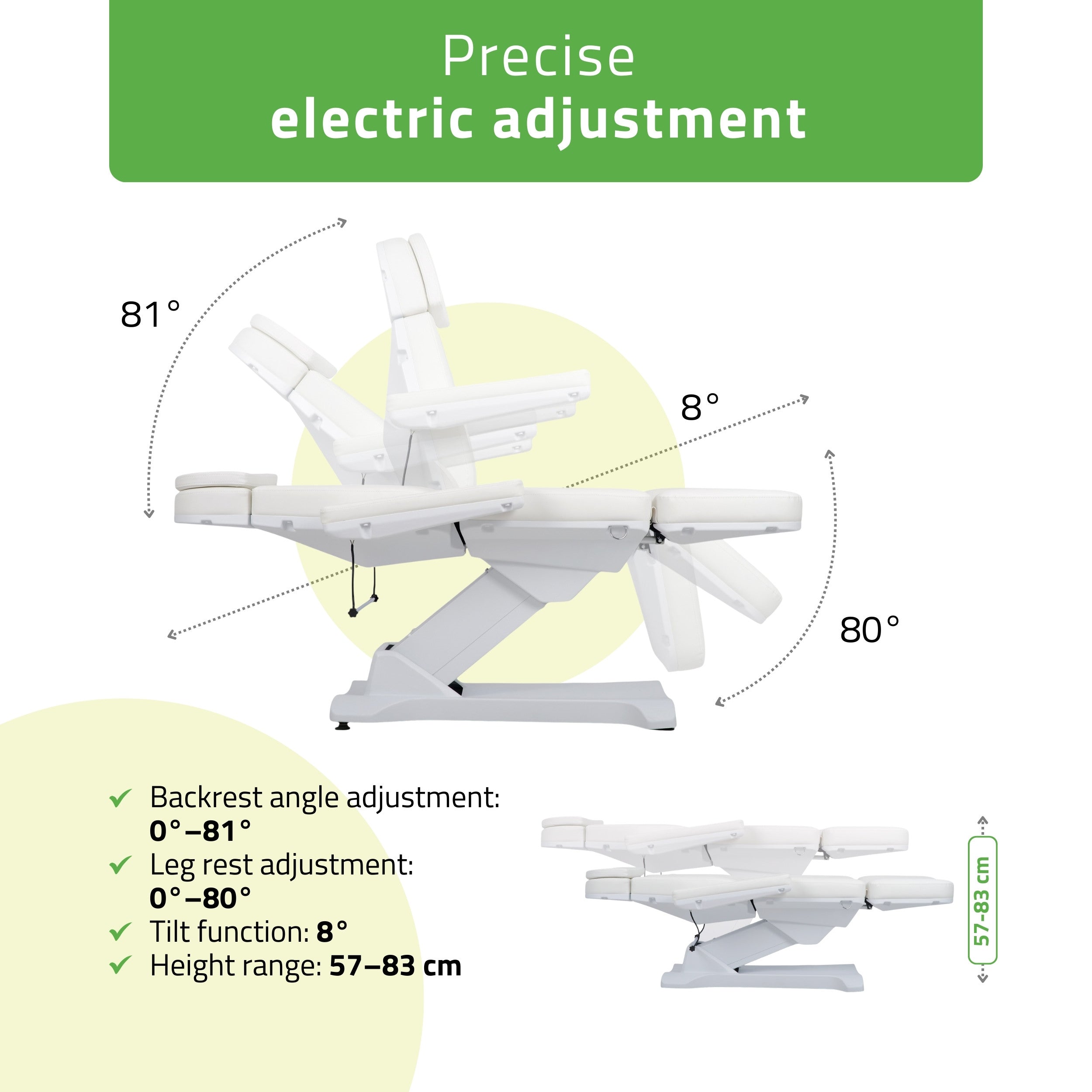 Electric beauty chair Selia PRO 4 Touch Core k301 white