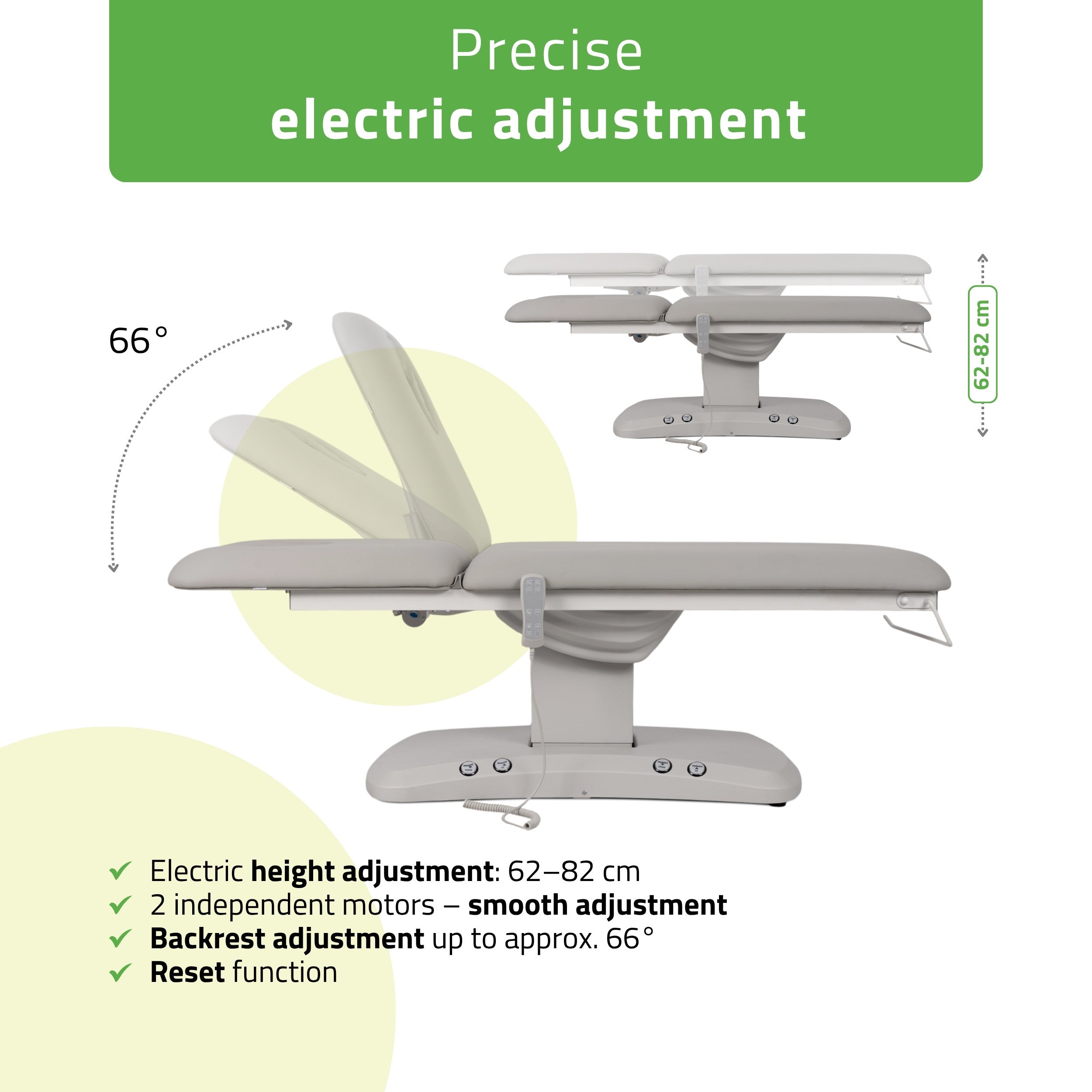 Electric treatment table Estella ERGO 2, Grey – 2 Motors