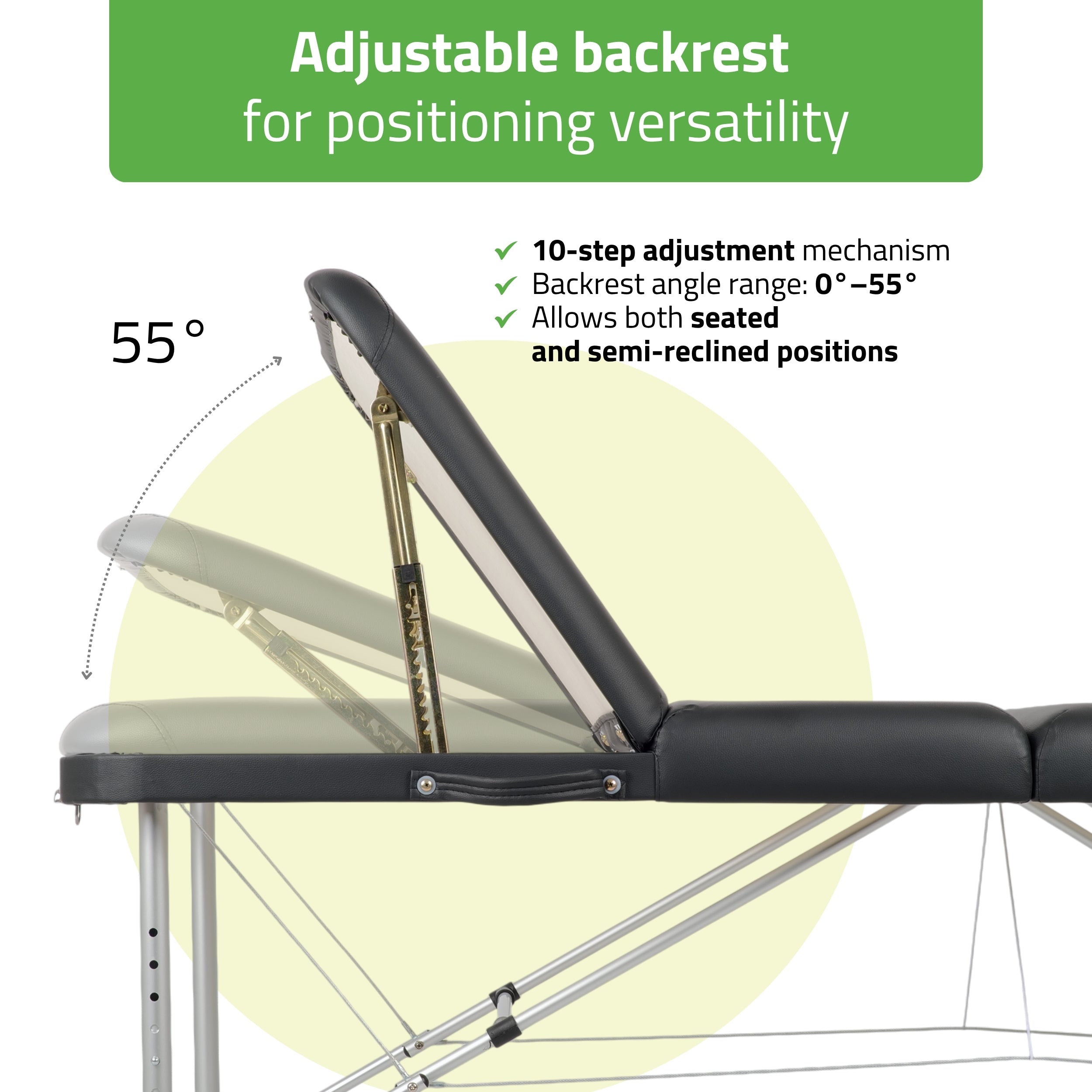 Portable massage table Adele 70 Comfy Base K515 Black