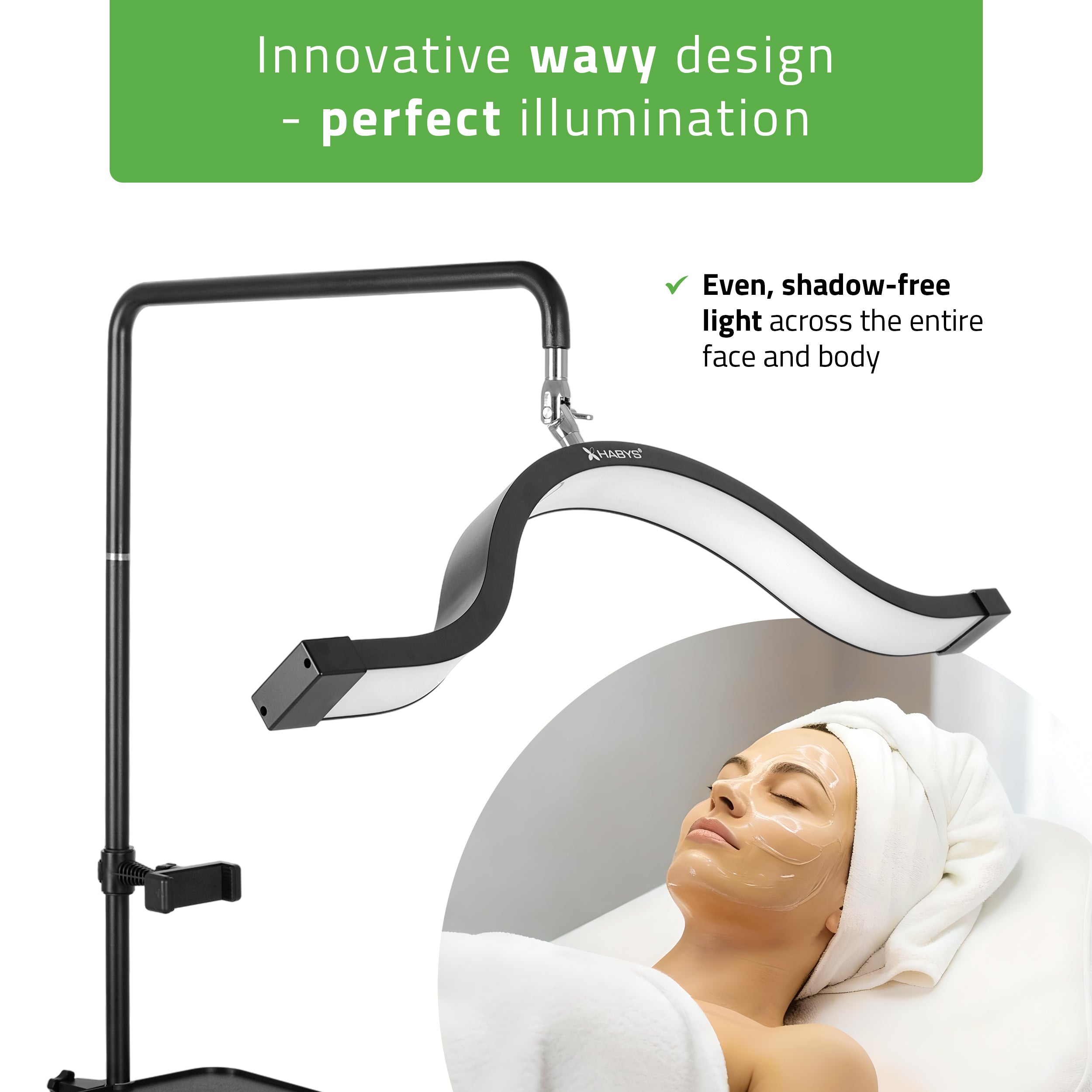 Vena Dark cosmetic lamp, black