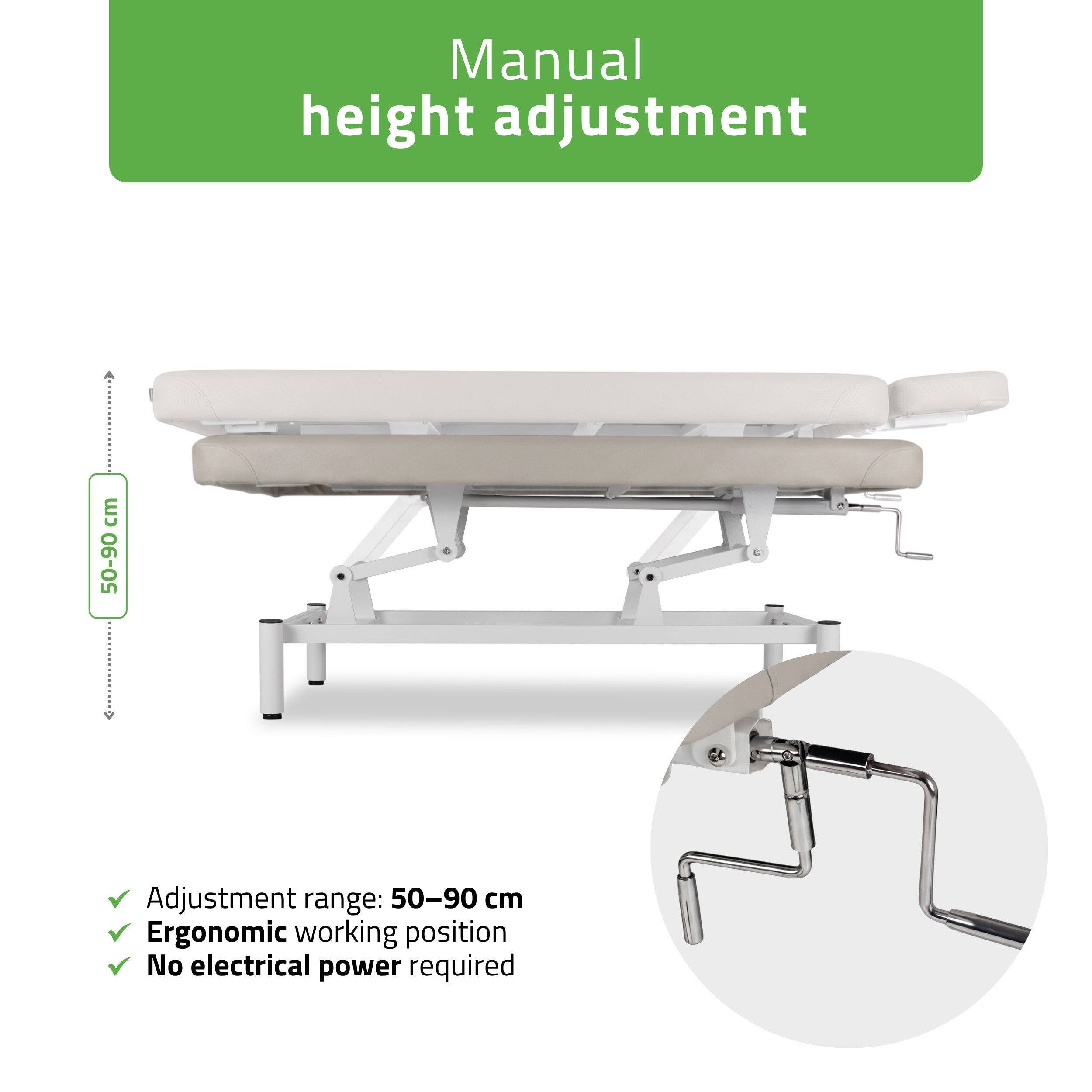 VIGO 1 Stationary  massage table with manual height adjustment - light gray