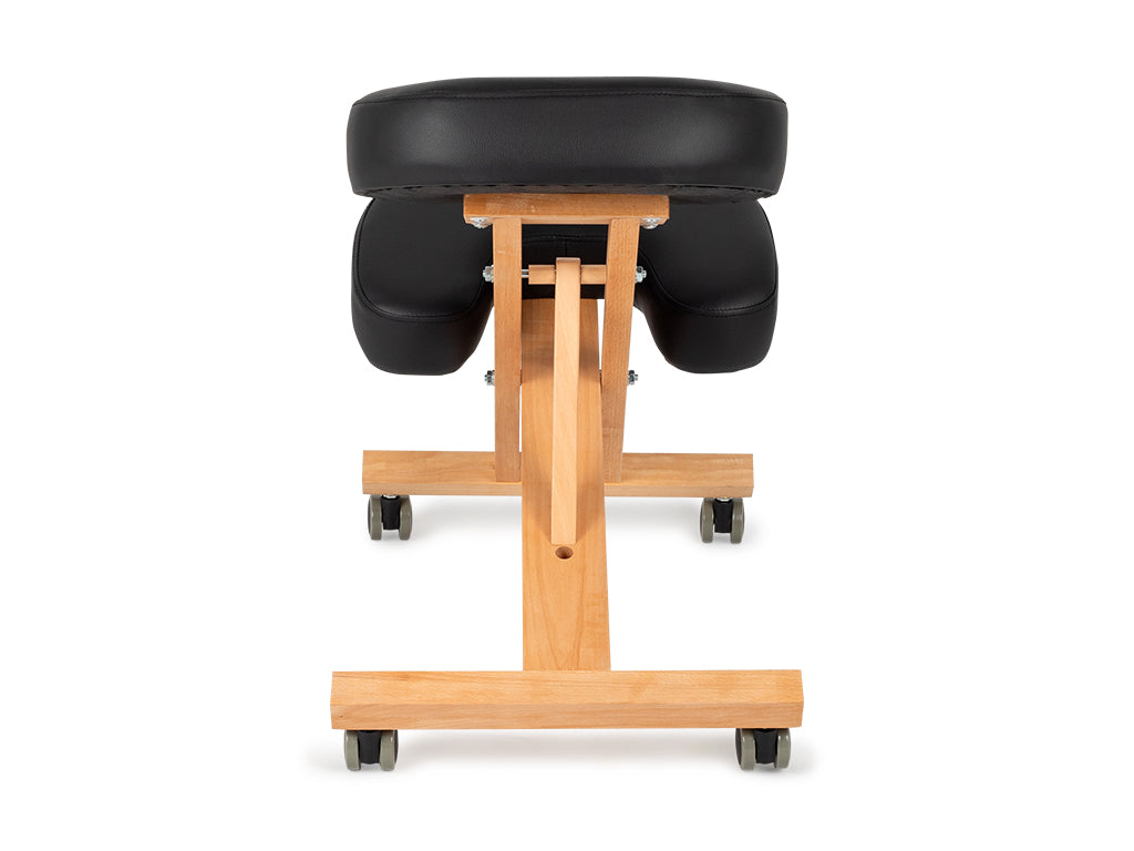 Ergonomische kniestoel Ergo Simple, natuurlijk hout, wielen met vergrendeling