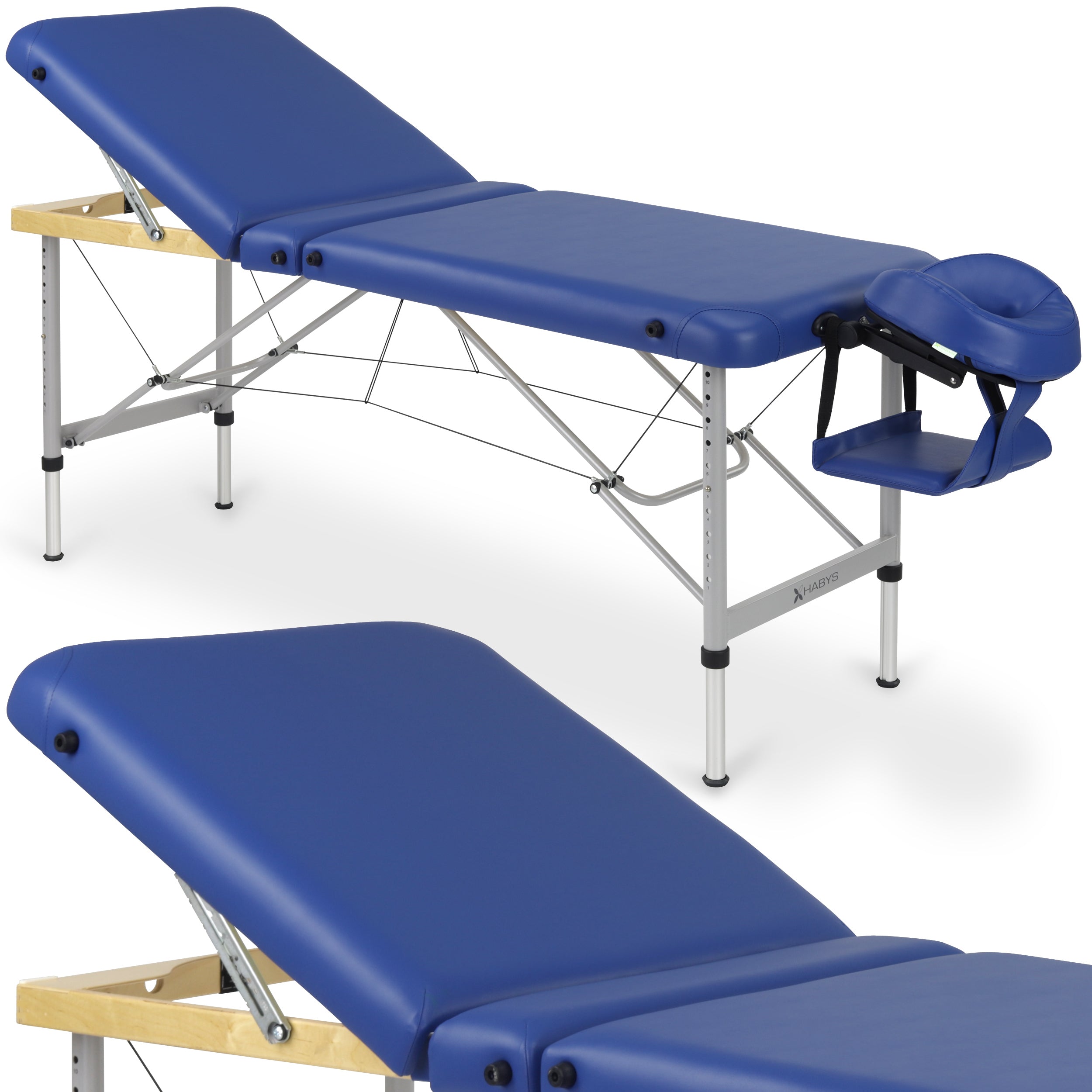 Massagetafel Aero Plus Alu 60 Vinyl Flex K012, Marineblauw