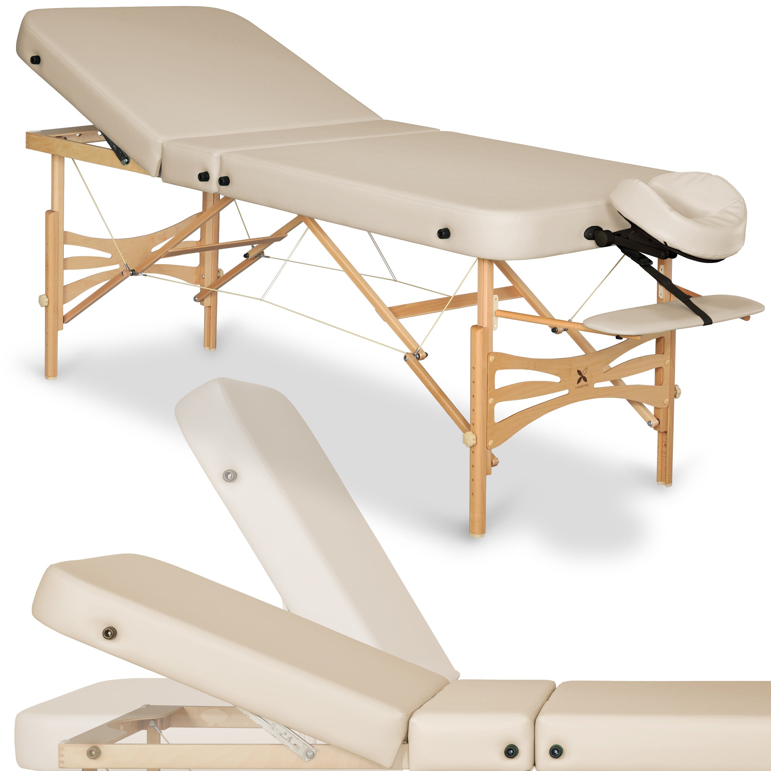 Table de massage Gallo Plus Bois Clair 76 Vinyle Flex K033 Beige