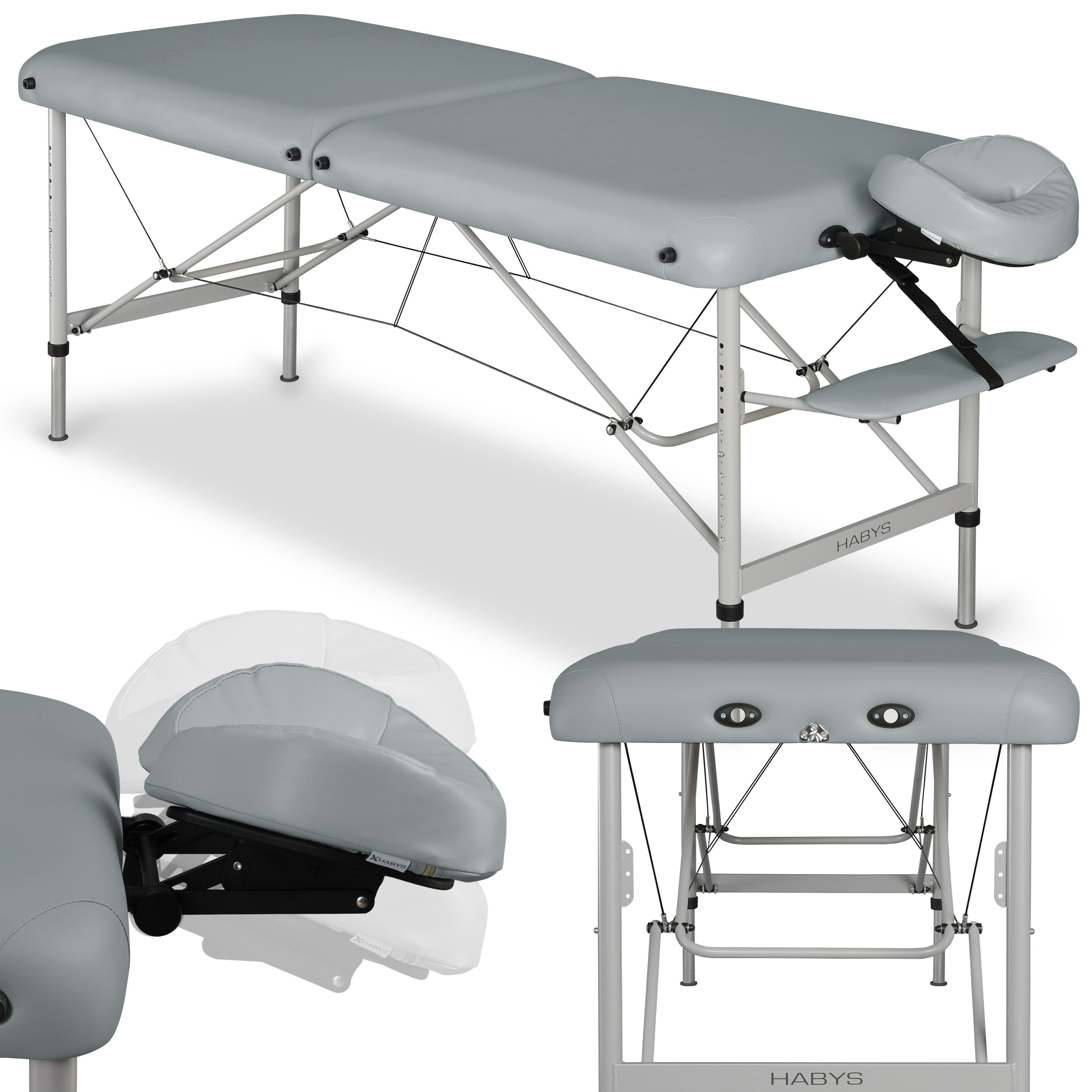 Massagetafel Panda Alu 70 Vinyl Flex K029, Grijs