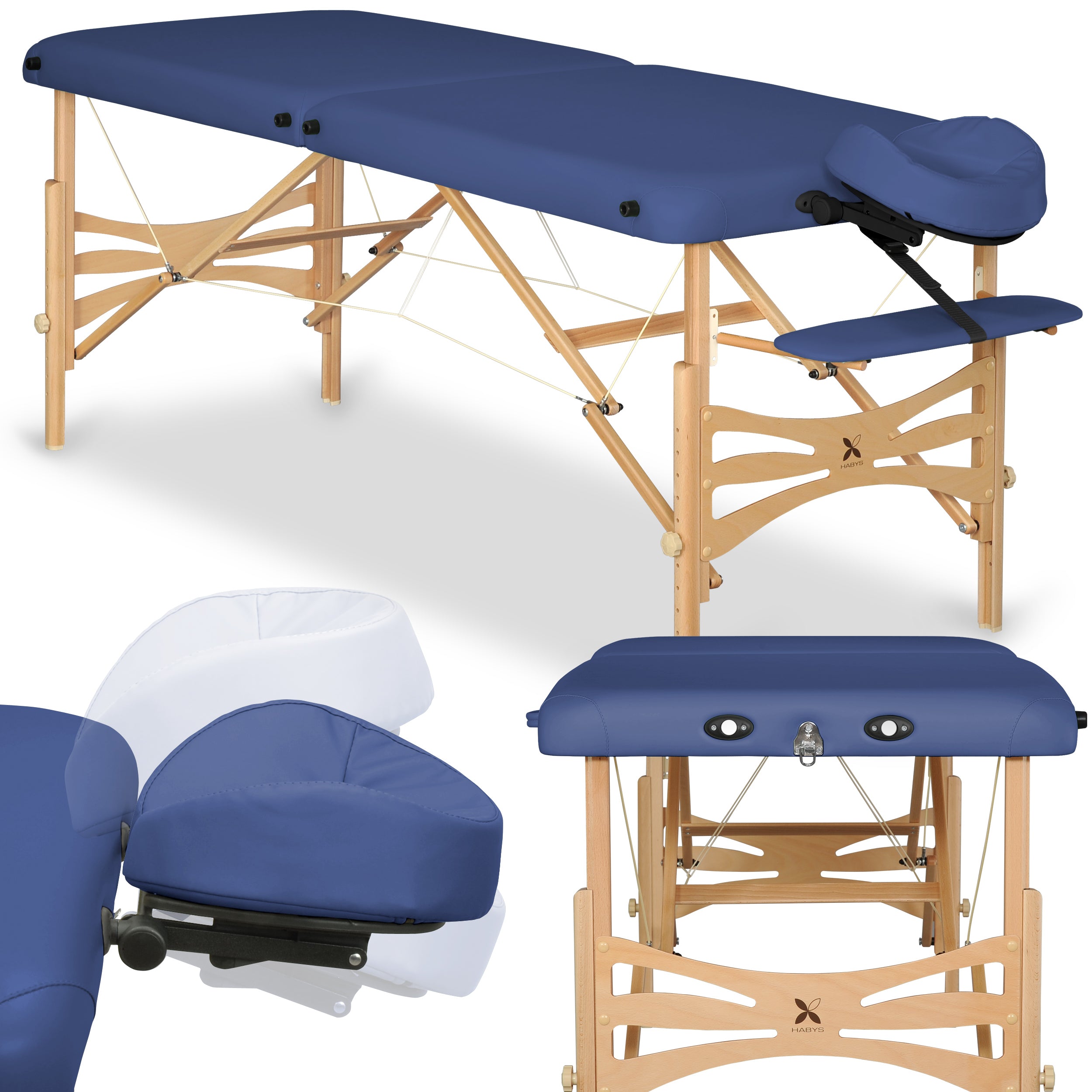 Massagetafel Panda Licht Hout 70 Vinyl Flex K012, Marineblauw