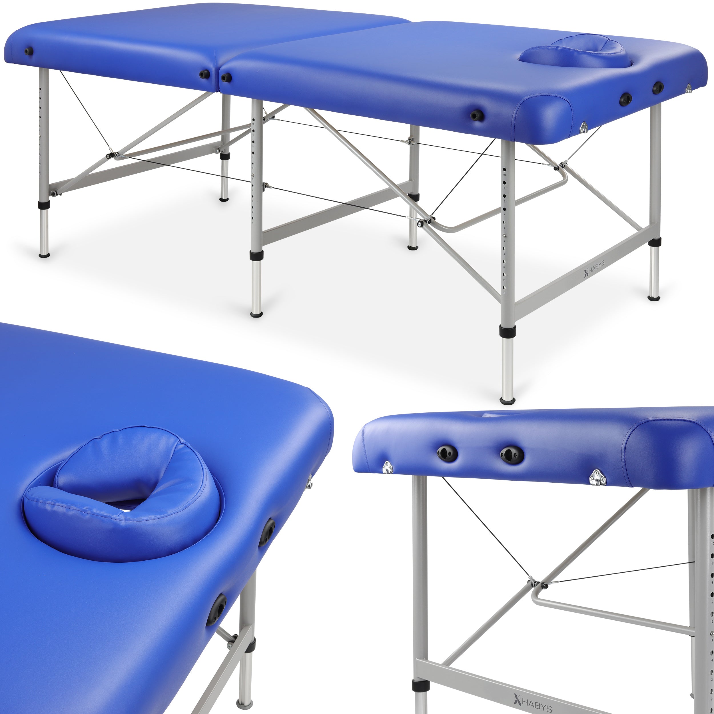 Massagetafel Structural 102 Comfort Vinyl Flex K012 met gezichtsuitsparing, marineblauw
