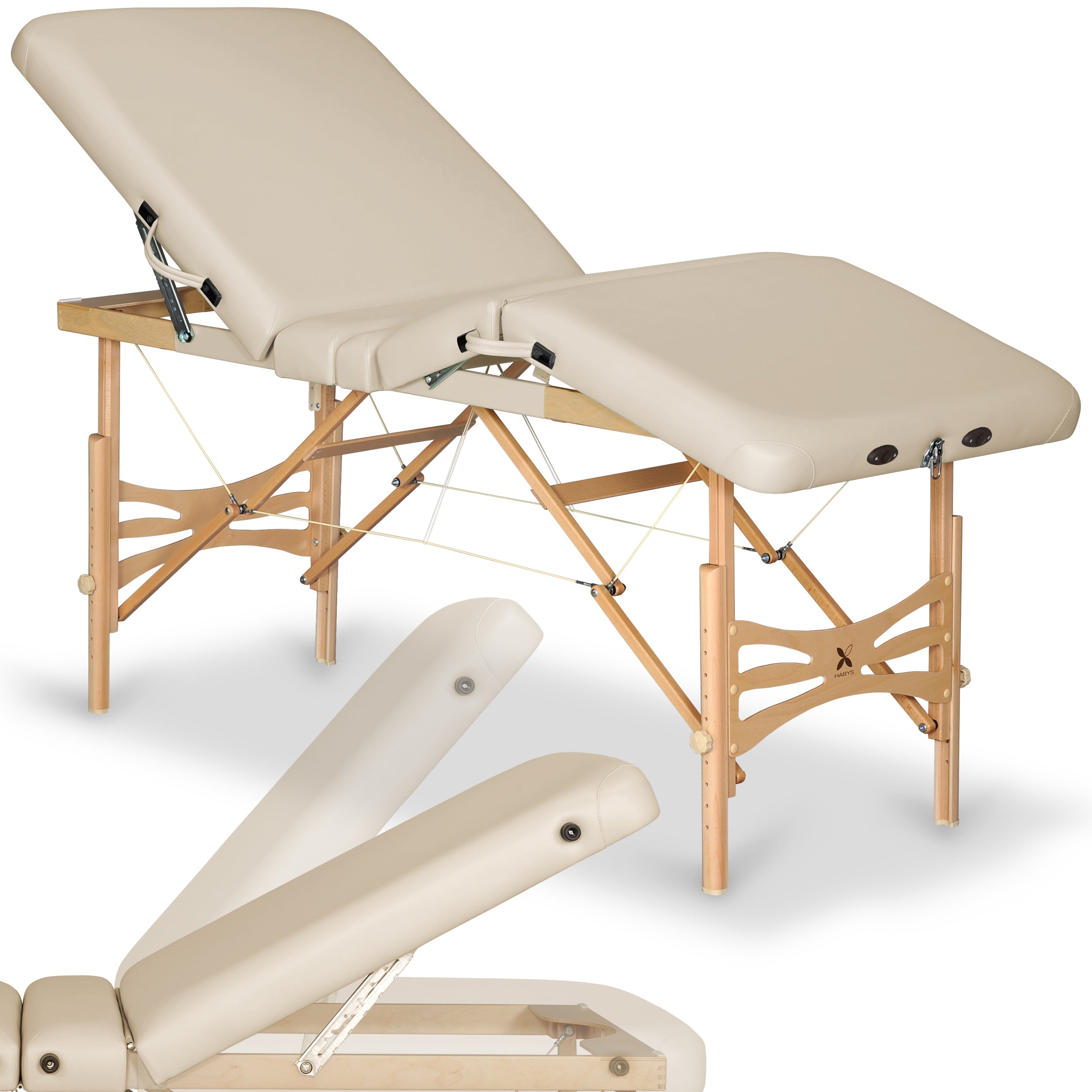 Massagetafel Xena Light Wood 70 Vinyl Flex K033, Beige